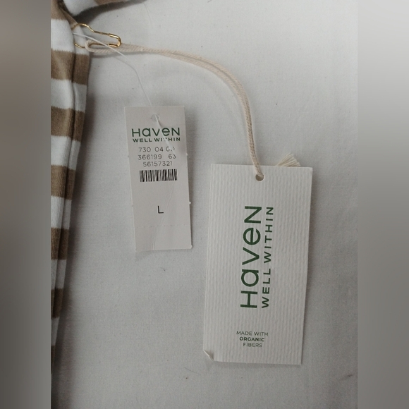 Haven Well Within Organic Cotton Striped T-Shirt Midi Dress. Size L NWT - Picture 7 of 11